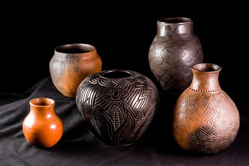 cherokee art 5 pots