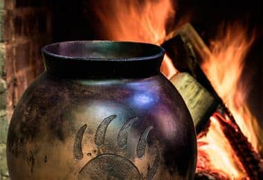 cherokee art bear paw pot