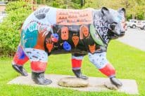 colorful bear sculpture from Cherokee Bears Project childerndsbear