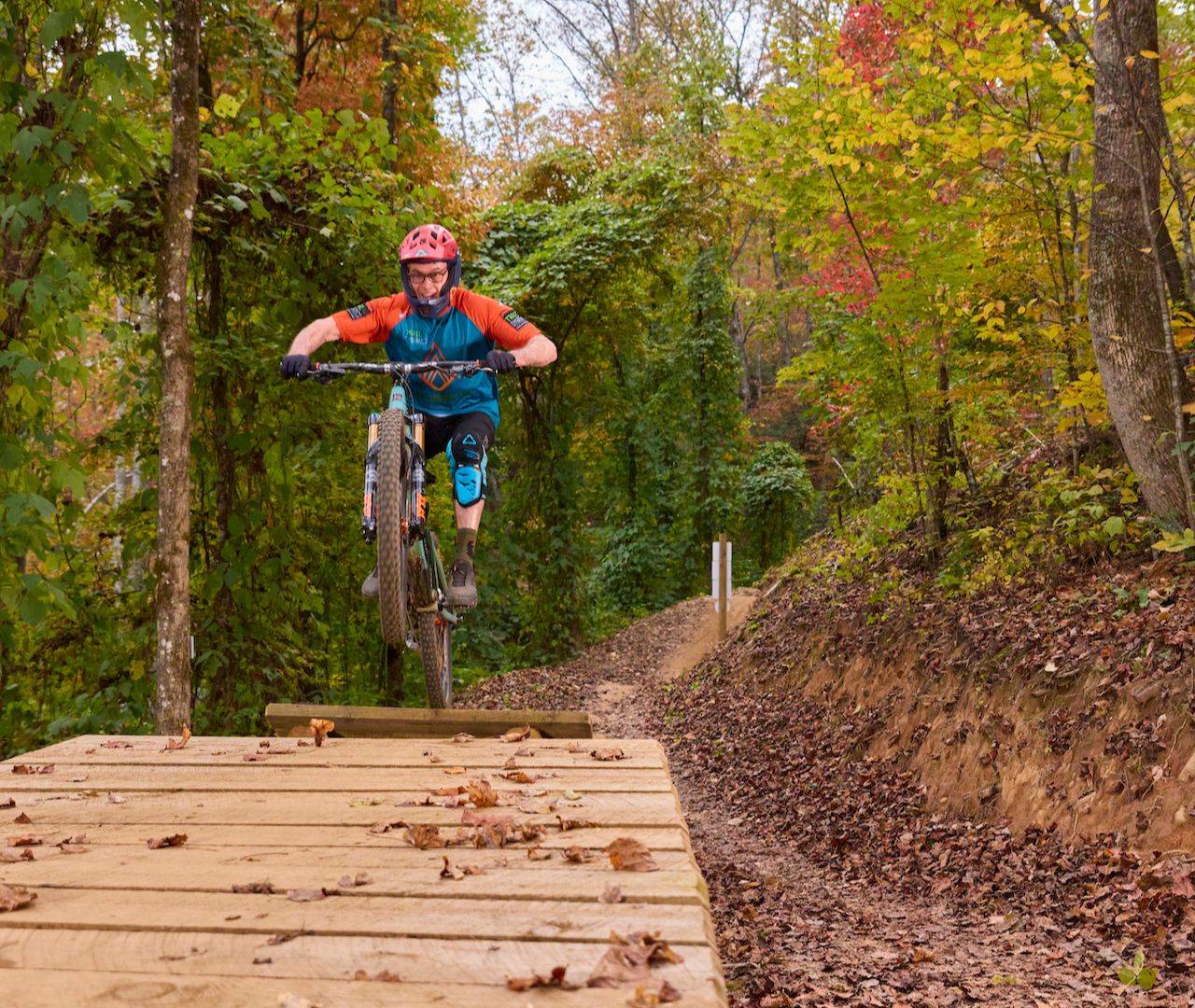 biker at fire mountain trails
