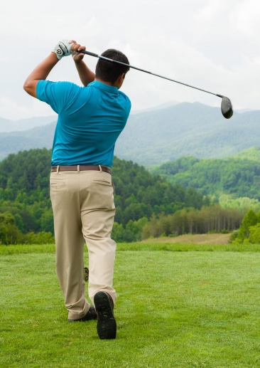 golfer swing position after hitting ball