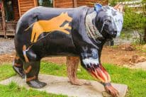 colorful bear sculpture from Cherokee Bears Project legends bear