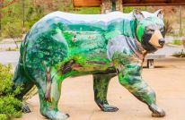 colorful bear sculpture from Cherokee Bears Project out of hibernationbear