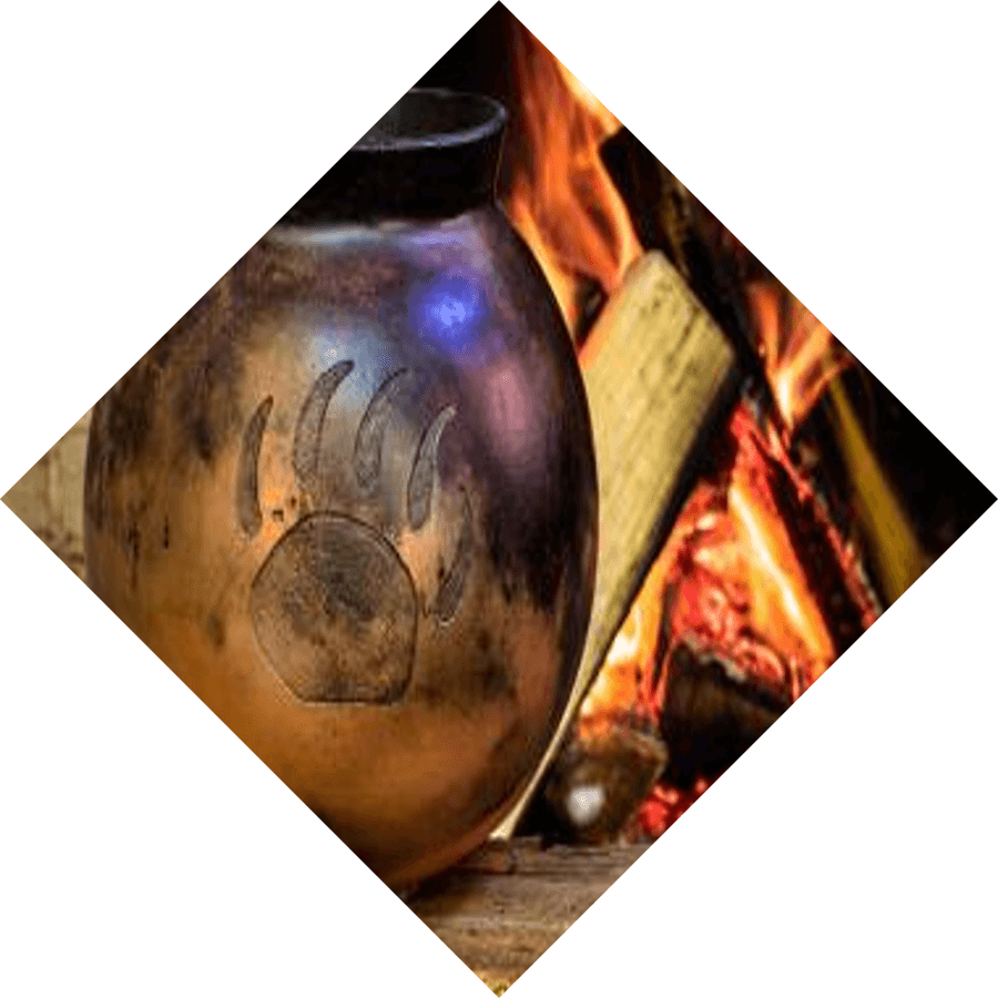 cherokee art bear paw pot