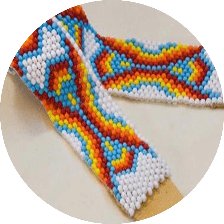 beaded art with many colors