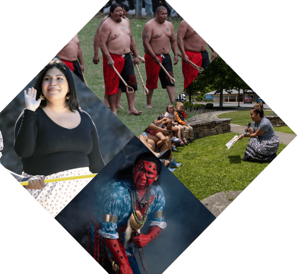 Large Diamond Collage Depicting Various Cultural Activities in Cherokee NC