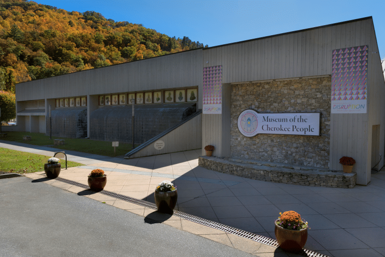 exterior view of the Museum of the Cherokee People