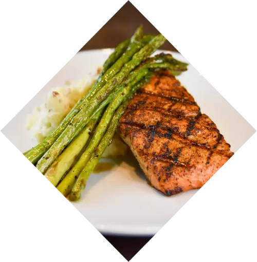 Plate of salmon and sides